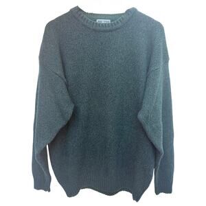 Woolrich Crewneck Sweater Mens Large Green Wool Blend Outdoor Knit Pullover